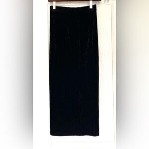 Vintage Italian Black Velvet Maxi Skirt Sz OS Witchycore Vamp Goth Dark Academia
